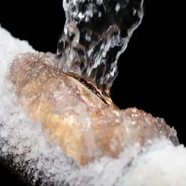 Frozen and split supply pipe after a Maryland cold snap