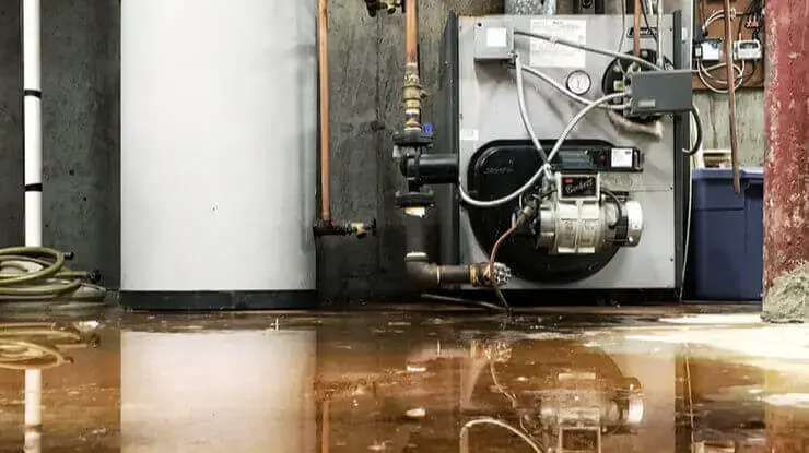 Water heater leaking into a utility room in Columbia, MD